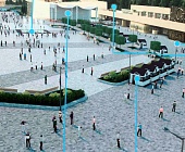 На площади Юности обрисовались контуры будущих цветников и пешеходного фонтана