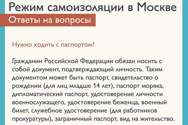 Москвичей призывают носить с собой документ, удостоверяющий личность