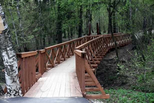 В лесопарке 4-го микрорайона привели  в порядок деревянный мост