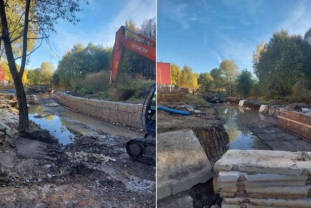 В Зеленограде идёт реконструкция береговой линии реки Ржавки