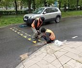 В Матушкино выполняют работы по установке искусственных неровностей у корпусов 126-128, 117-118